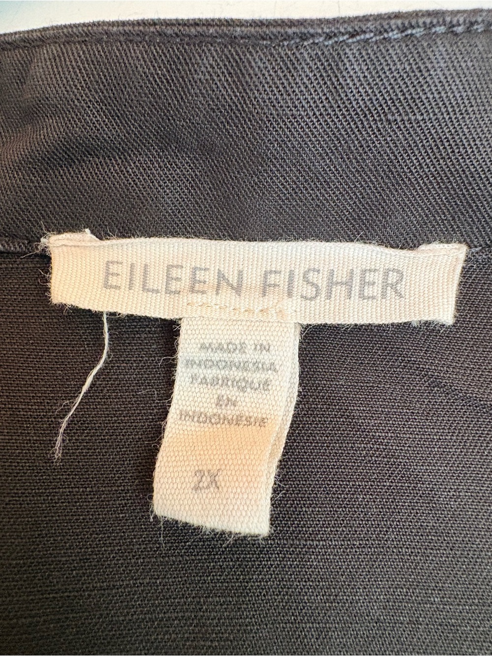 Eileen Fisher Linen Blend Shirt Dress 2X Black - Picture 2 of 5